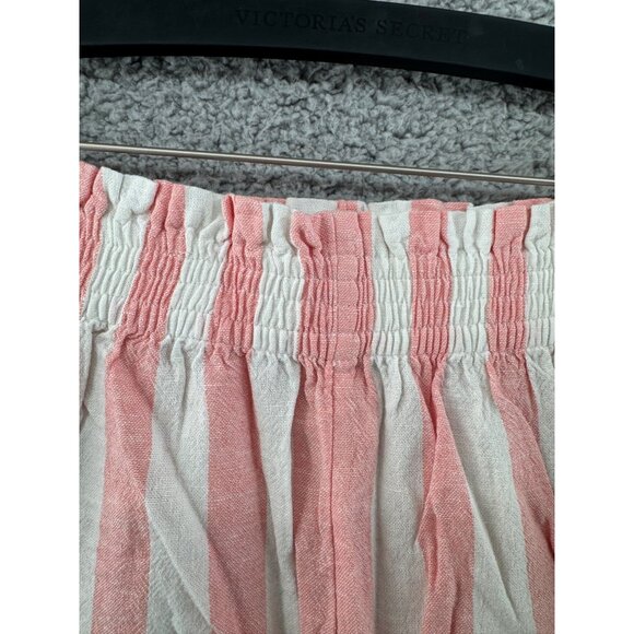 Abound Pink & White Striped Ruffled Hem Shorts Smocked Waist Size Medium  NWT - Picture 4 of 7